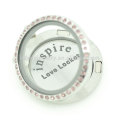 New design stainless steel round letter floating locket plates jewelry